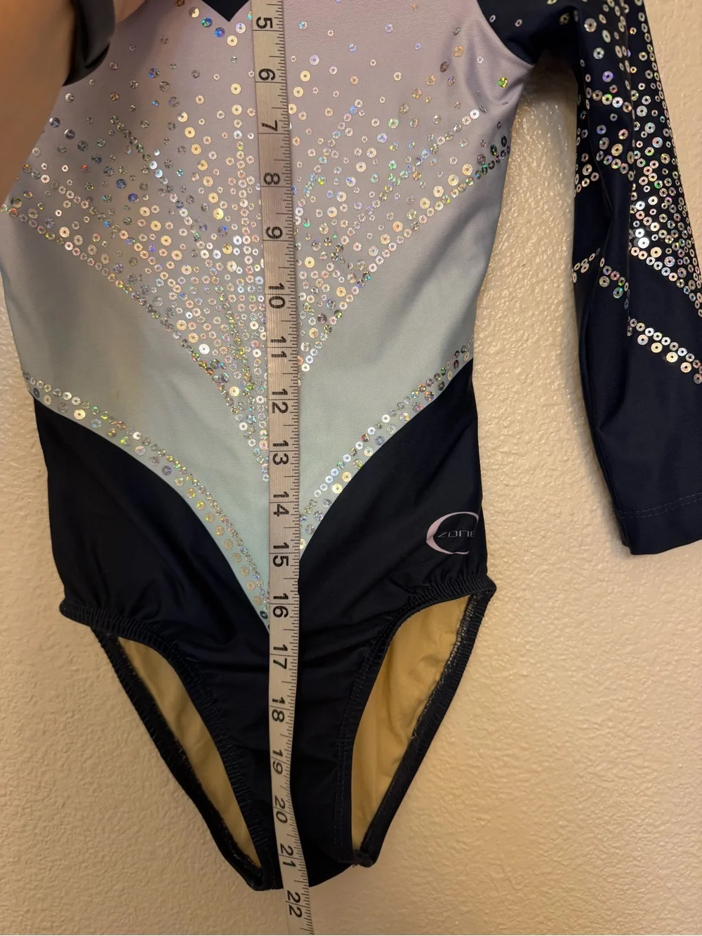 Ozone gymnastics competition ombre sequin custom leotard XSA-extra small adult